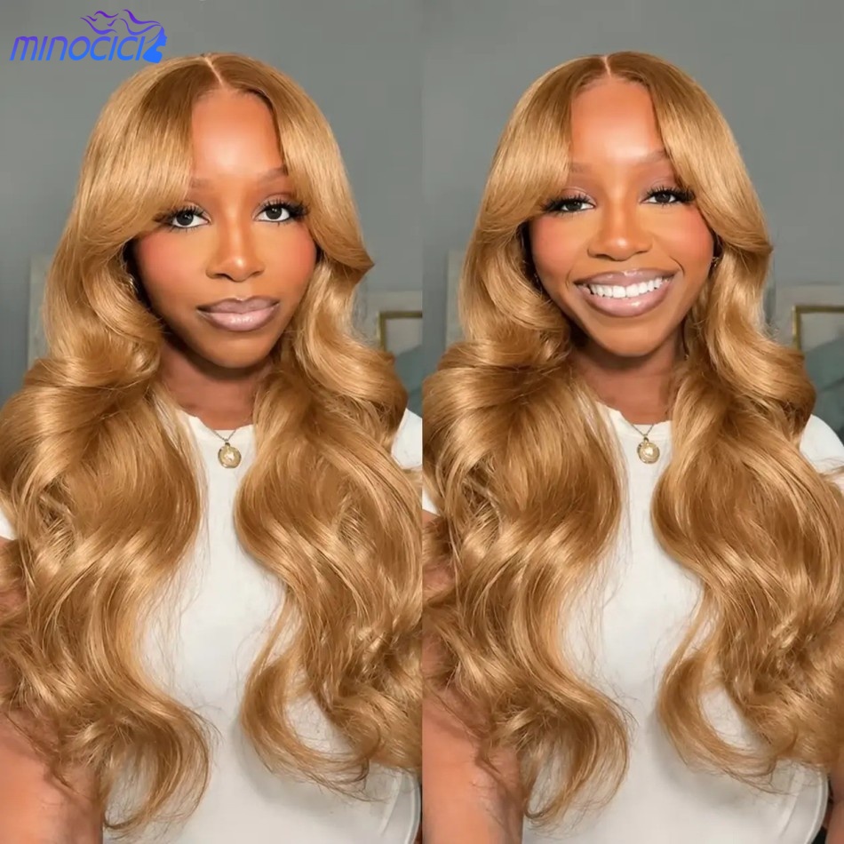 Eyelash Extension Natural Look - Honey Blonde Wig Body Wave 13x6