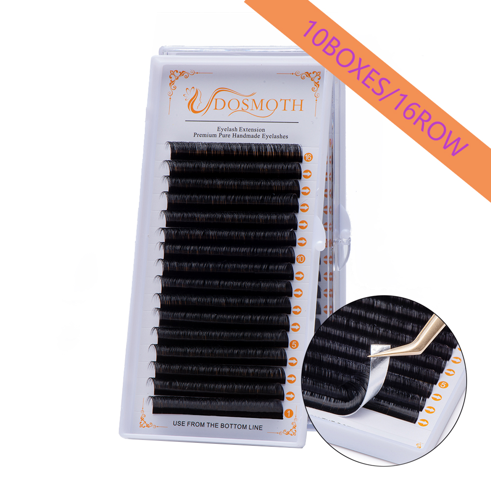 Eyelash Extension For Asian Eyes - DOSMOTH 10 Boxes 16 Rows 7-16