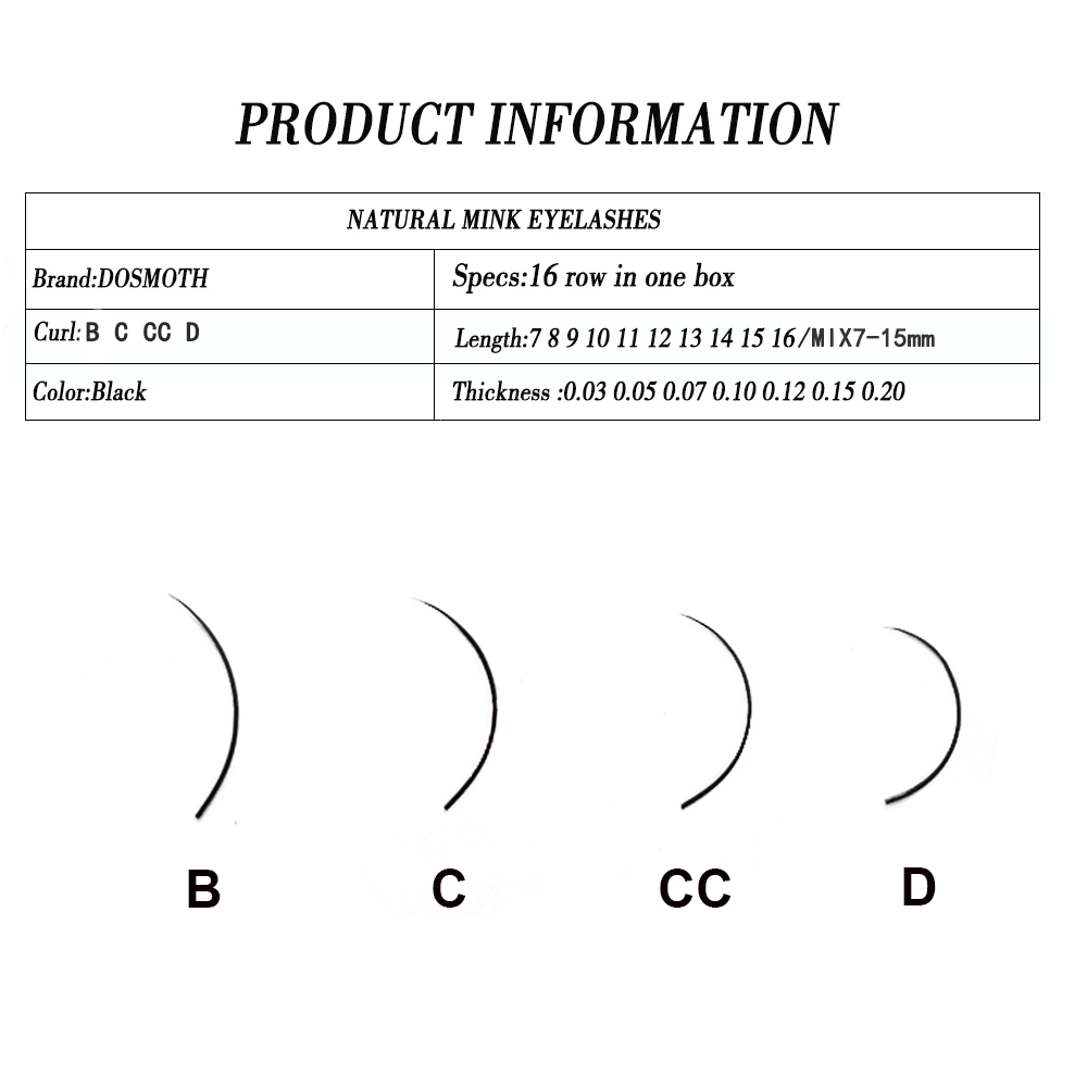 DOSMOTH 10 Boxes 16 Rows 7-16  - Eyelash Extension For Asian Eyes review and price